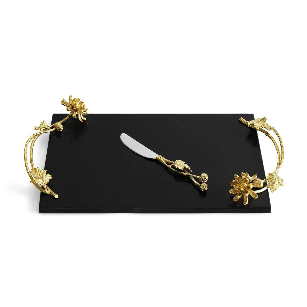 Michael Aram Dahlia Cheese Board with Knife Cheese Plate