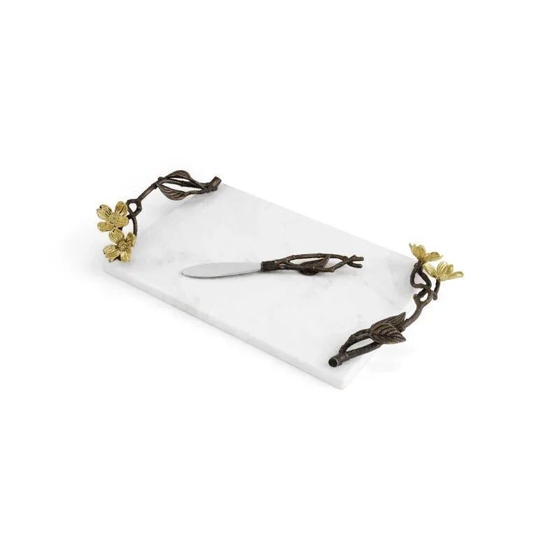 Michael Aram Dogwood Small Cheeseboard and Knife Cheese Plate, alternate view
