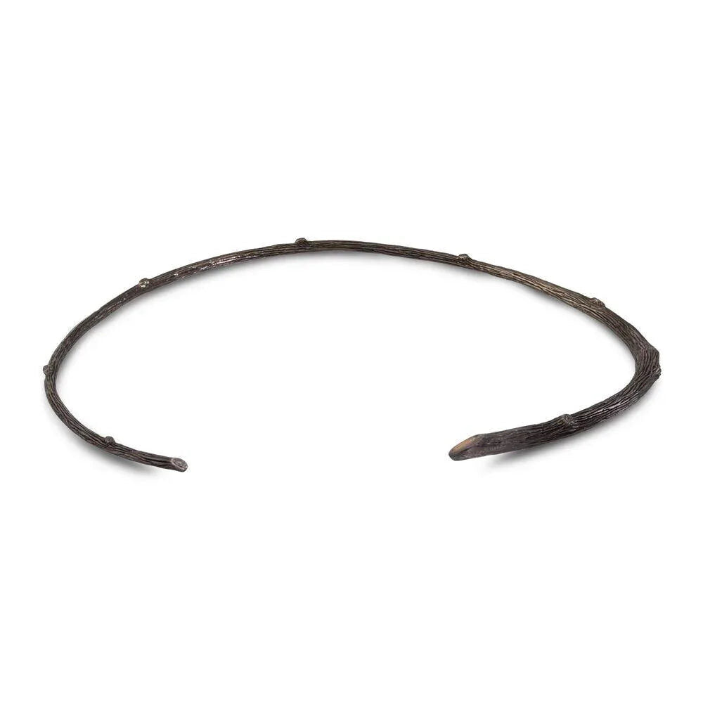 Michael Aram Enchanted Forest Collar W/ Diamonds in Black Rhodium Sterling Silver Women's Fine Collar Necklace