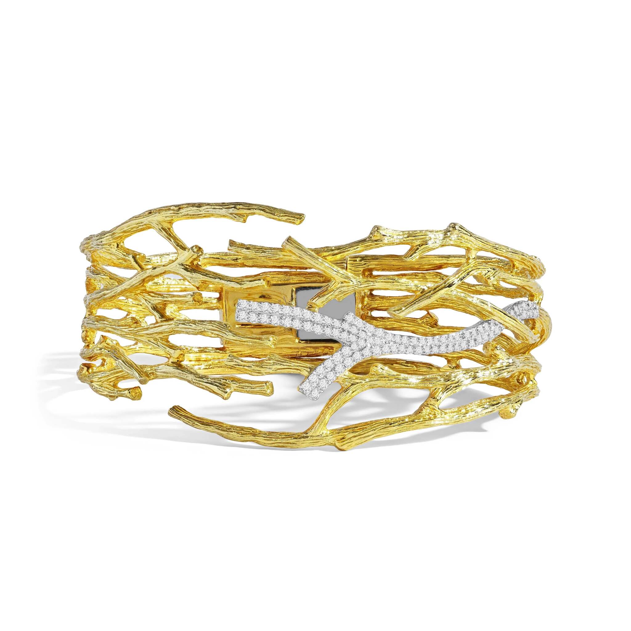 Michael Aram Enchanted Forest Cuff Bracelet with Diamonds - Gold