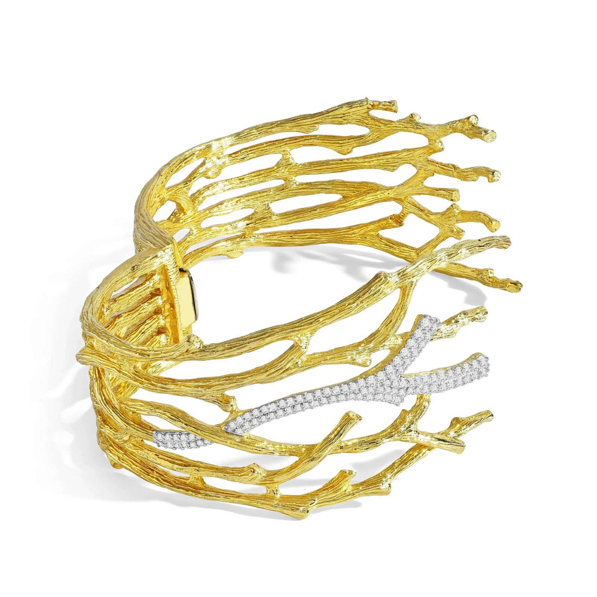 Michael Aram Enchanted Forest Cuff Bracelet with Diamonds - Gold, alternate view
