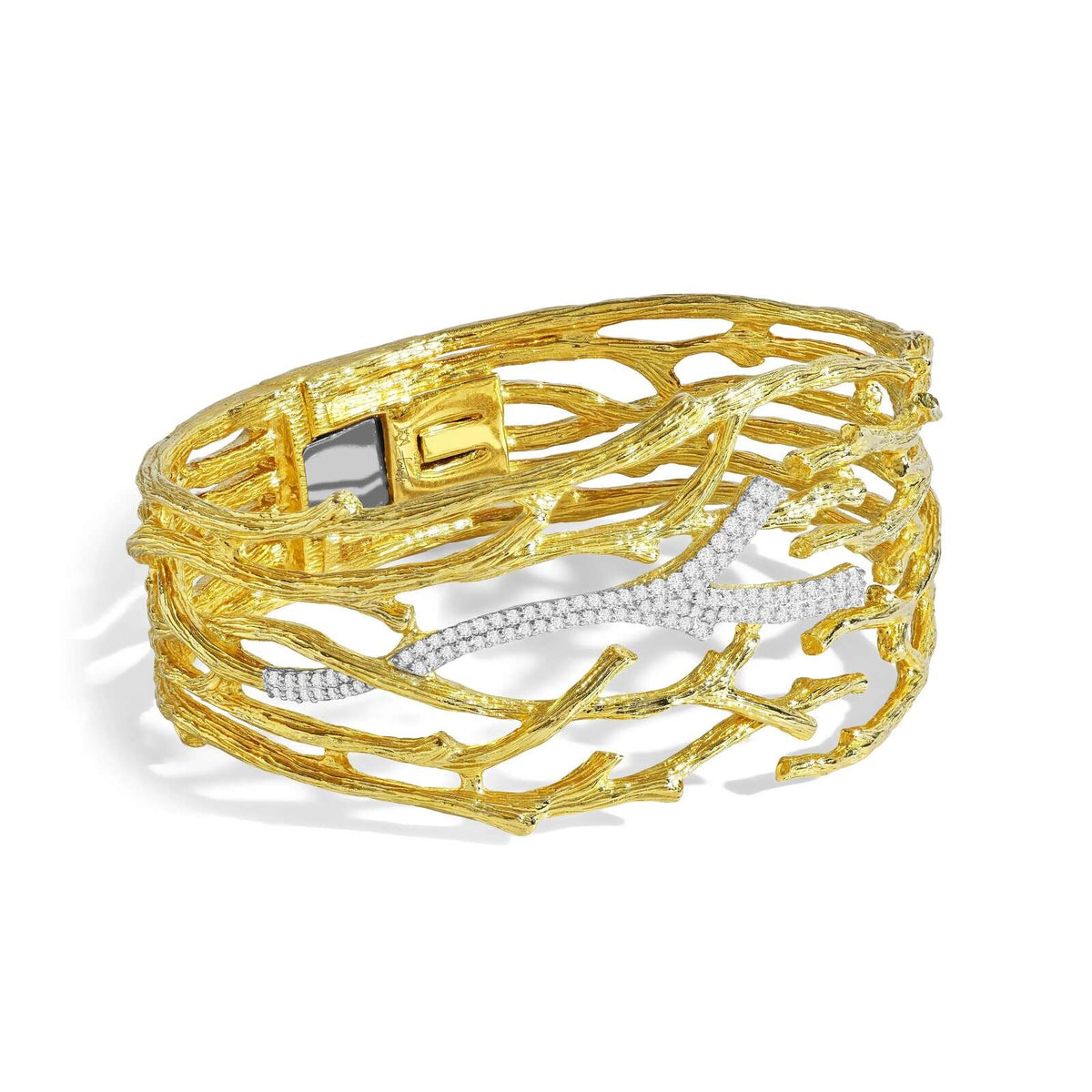 Michael Aram Enchanted Forest Cuff Bracelet with Diamonds - Gold, alternate view