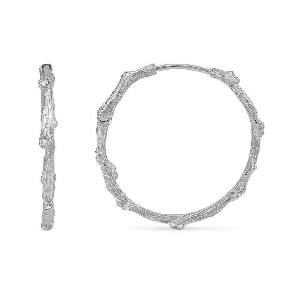 Michael Aram Enchanted Forest Hoop Earrings with Diamonds, alternate view