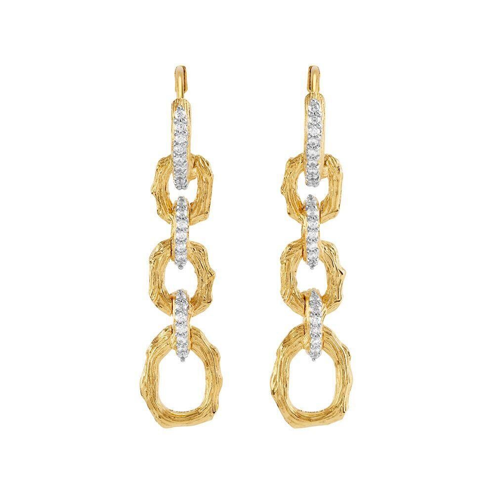 Michael Aram Enchanted Forest Link Earrings with Diamonds, alternate view