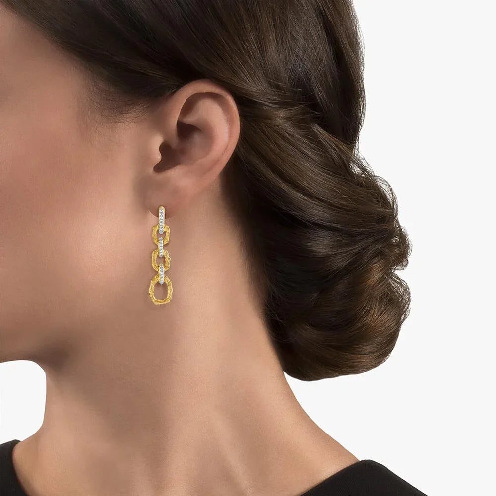 Michael Aram Enchanted Forest Link Earrings with Diamonds, alternate view