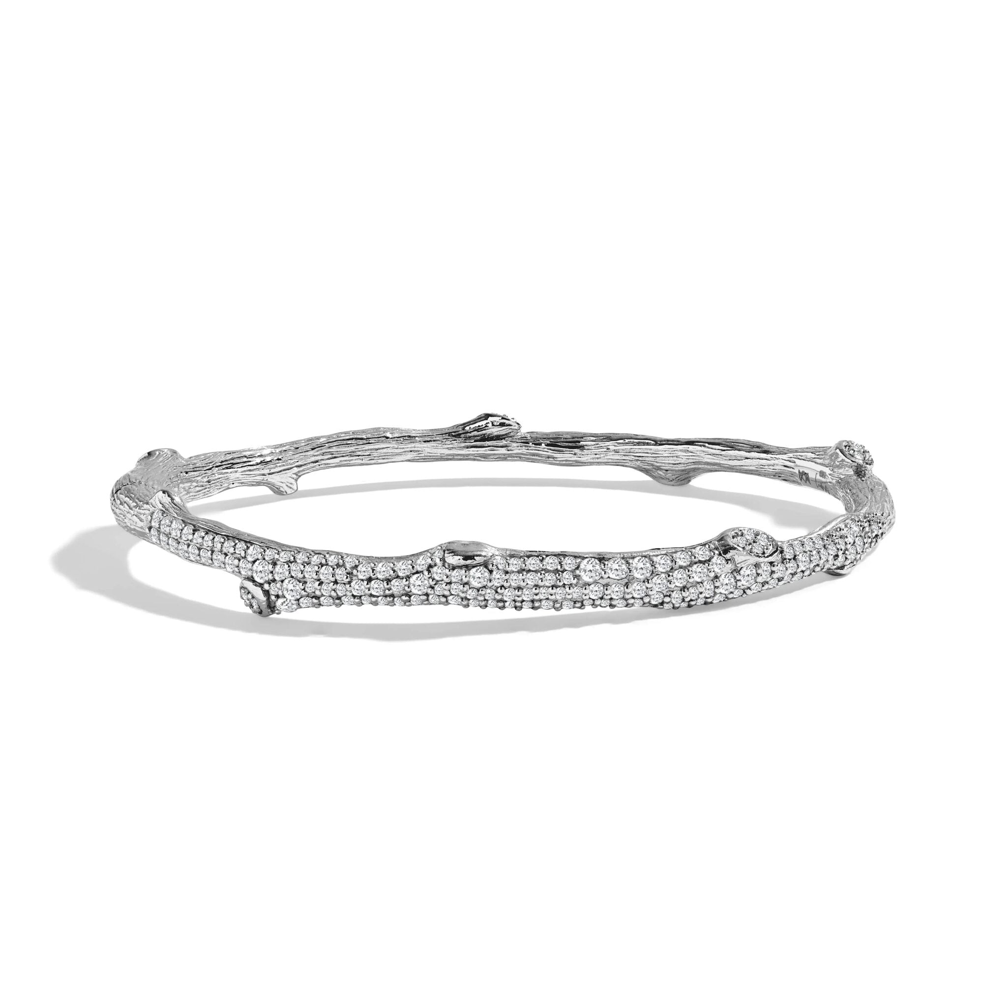 Michael Aram Enchanted Forest Pave Bangle Bracelet with Diamonds - Silver β MD