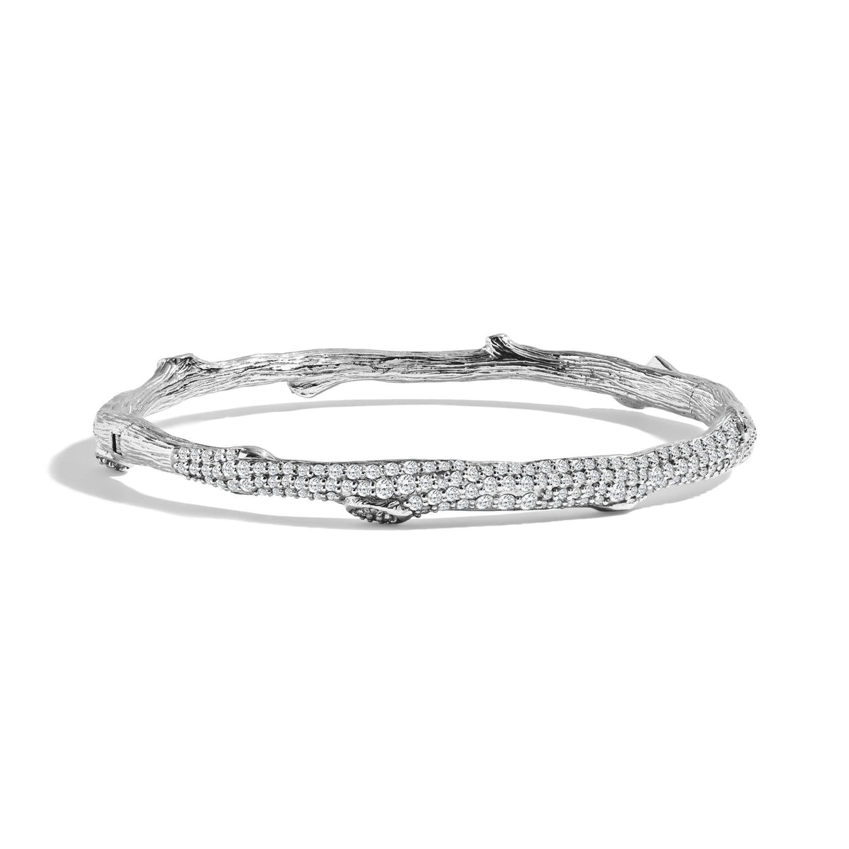 Michael Aram Enchanted Forest Pave Bangle Bracelet with Diamonds - Silver, alternate view