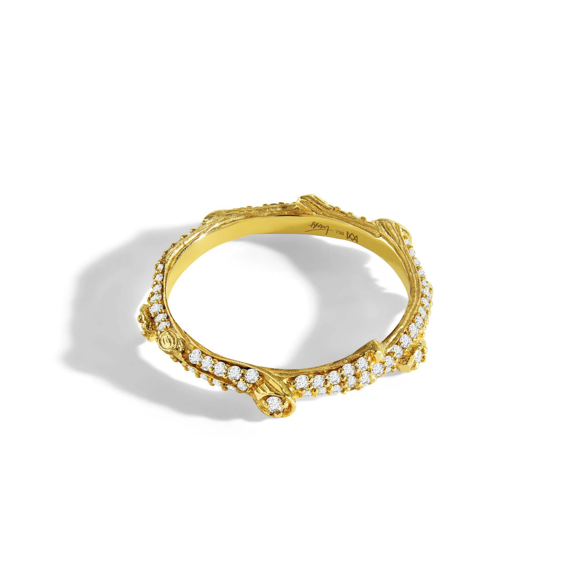 Michael Aram Enchanted Forest Pave Stack Ring with Diamonds - Gold, alternate view