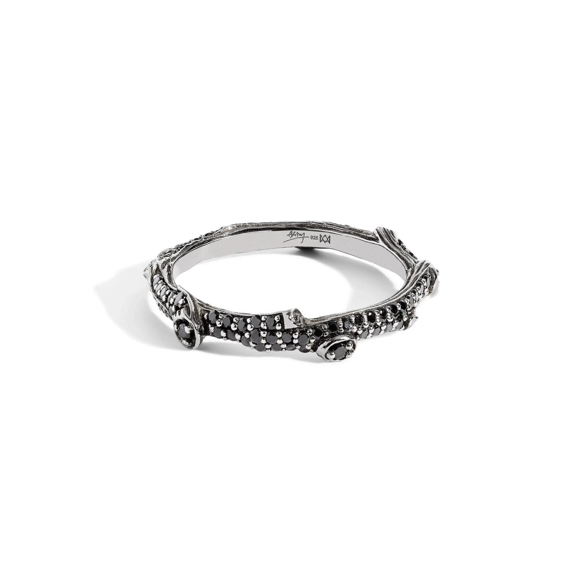 Michael Aram Enchanted Forest Stack Ring with Diamonds - Black Diamonds, alternate view