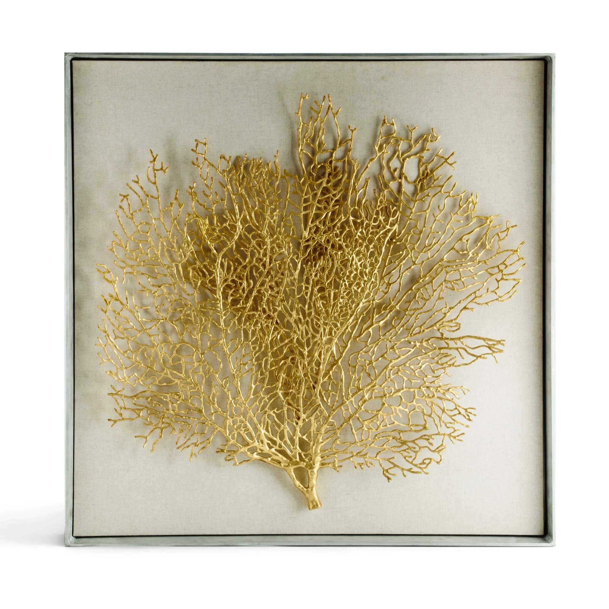Michael Aram Fan Coral Large Fabric Shadow Box Wall Sculpture