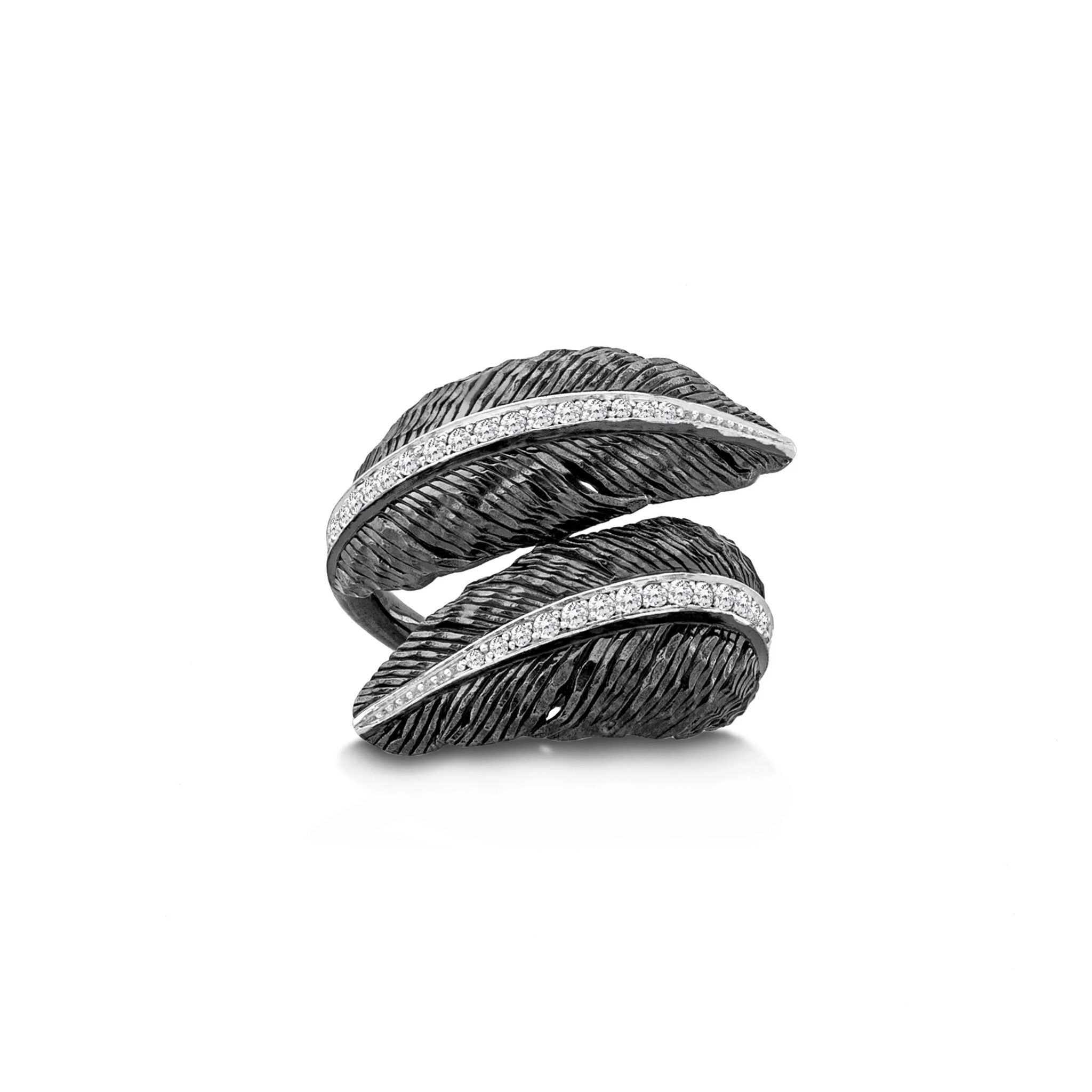 Michael Aram Feather Cuff Ring with Diamonds Women's Fine Cuff Bracelet β 6
