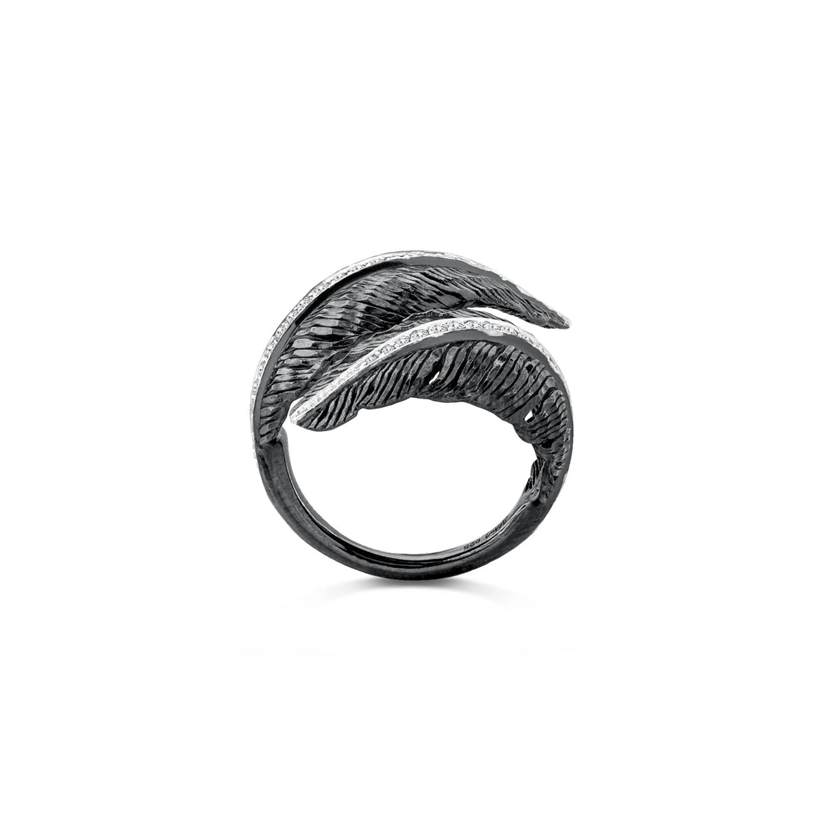 Michael Aram Feather Cuff Ring with Diamonds Women's Fine Cuff Bracelet, alternate view
