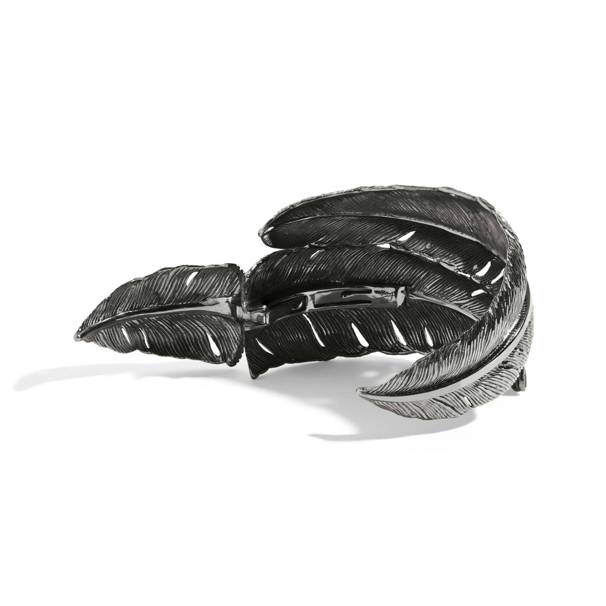 Michael Aram Feather Cuff with Diamonds - Black Rhodium Double, alternate view