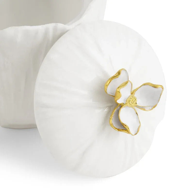 Michael Aram Gardenia Porcelain Sugar Pot with Spoon, view 4