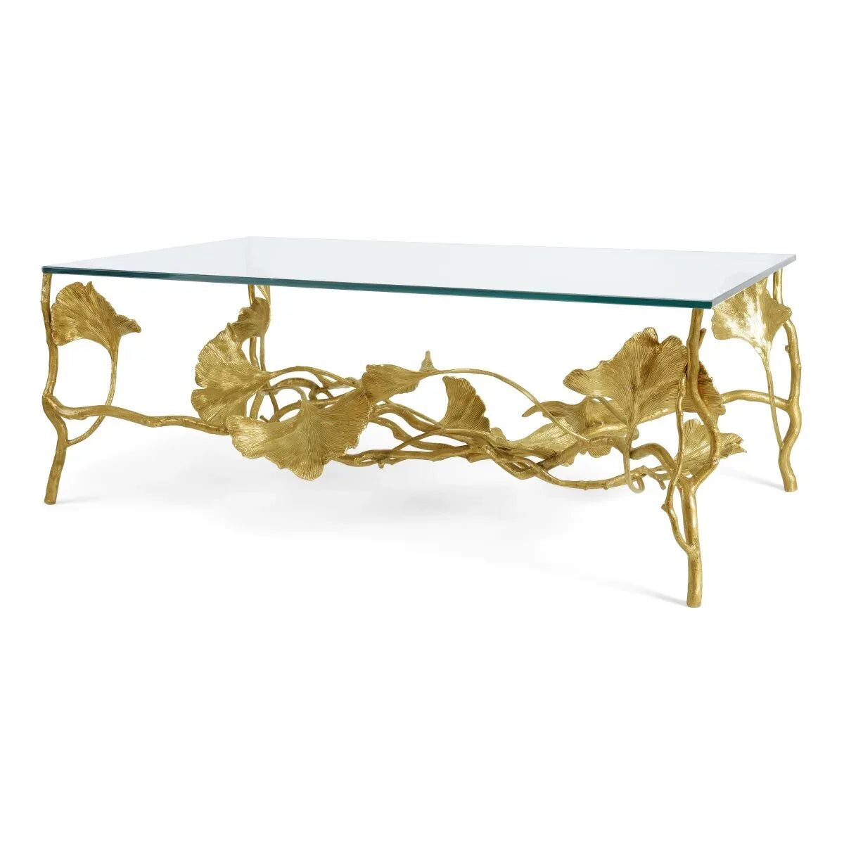 Michael Aram Golden Ginkgo Coffee Table, lifestyle view