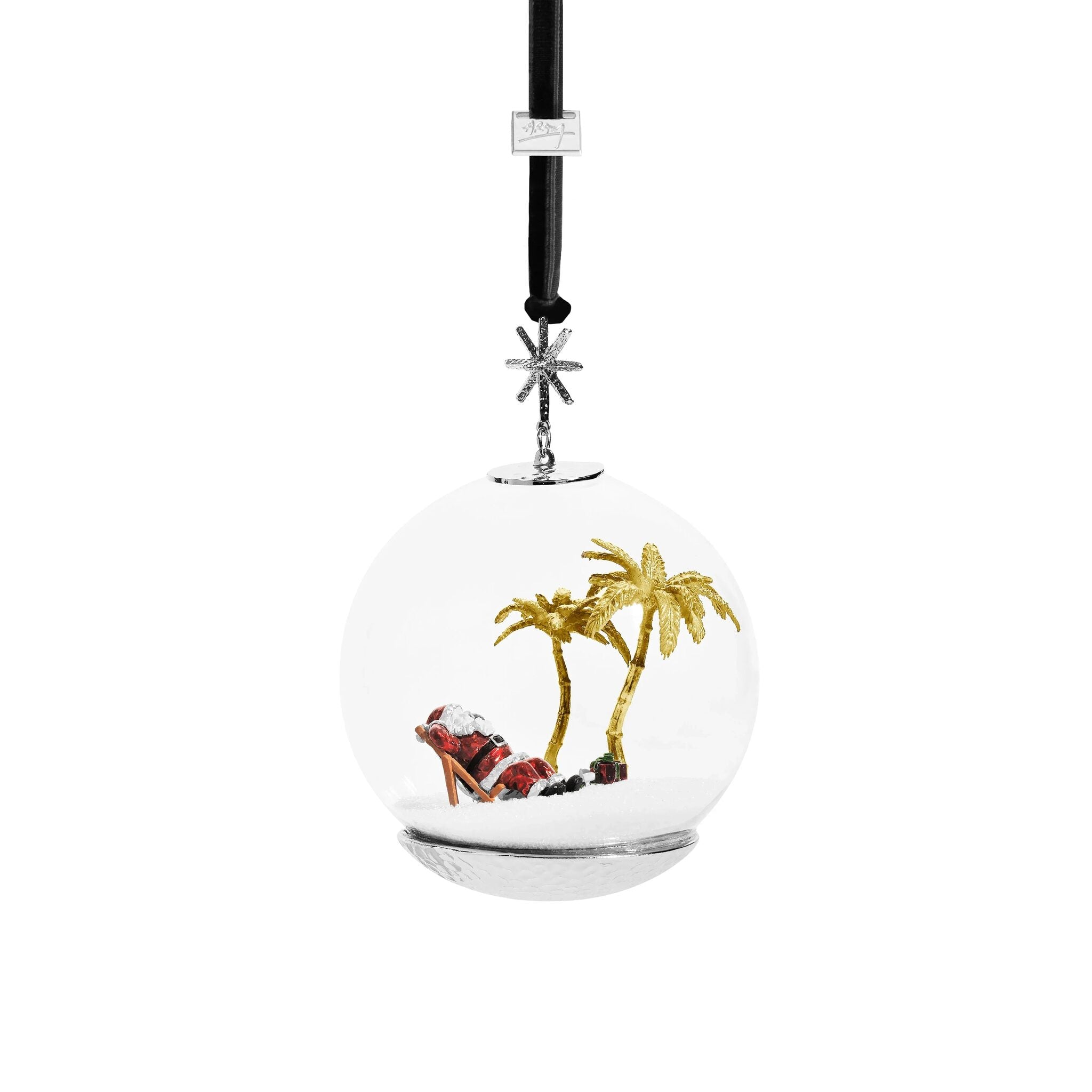 Michael Aram Island Santa Snow Globe Ornament