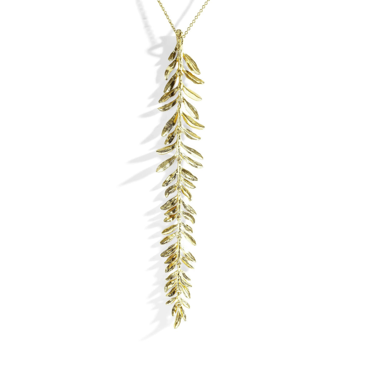 Michael Aram Laurel Leaf Drop Necklace with Diamonds, alternate view