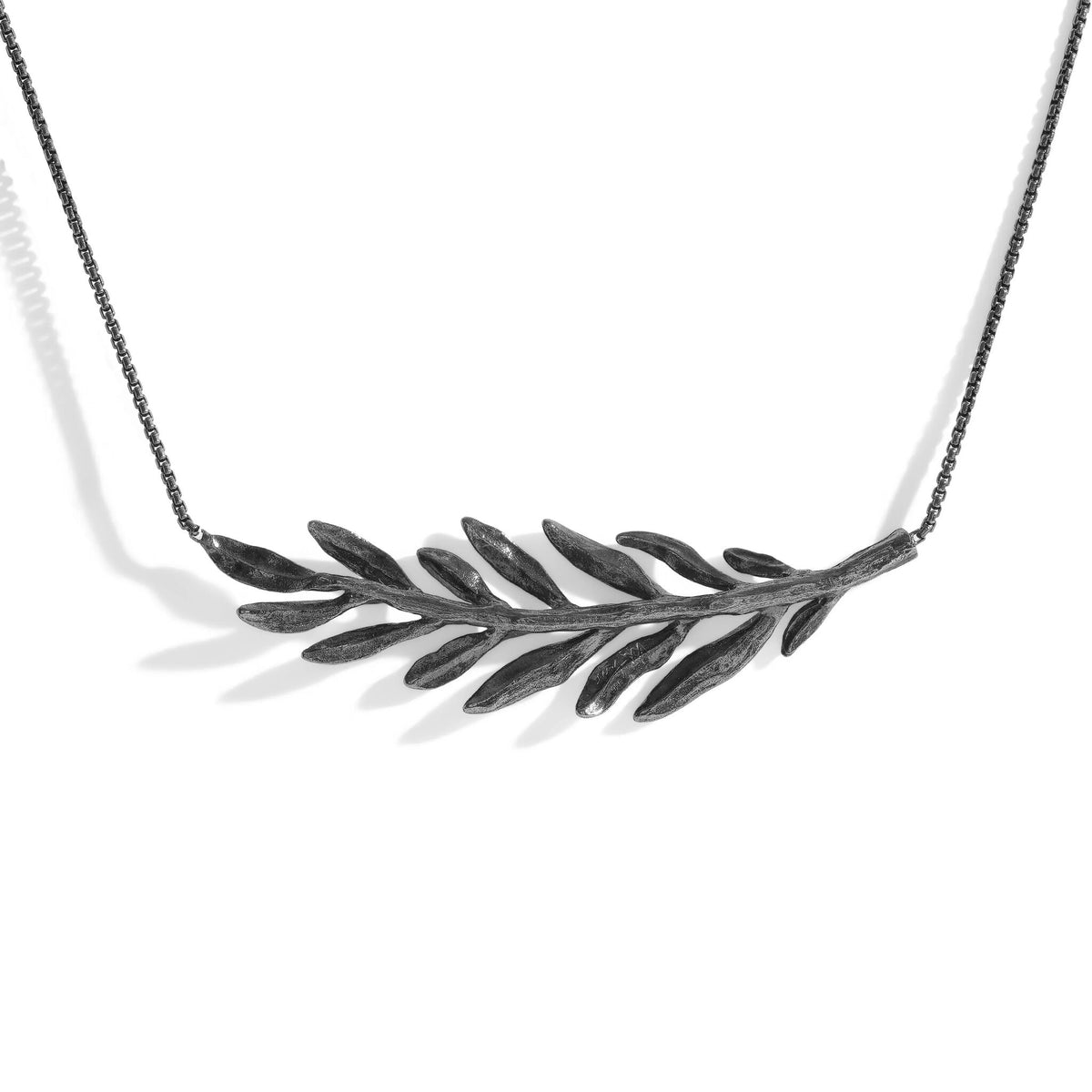 Michael Aram Laurel Leaf Necklace with Diamonds, alternate view