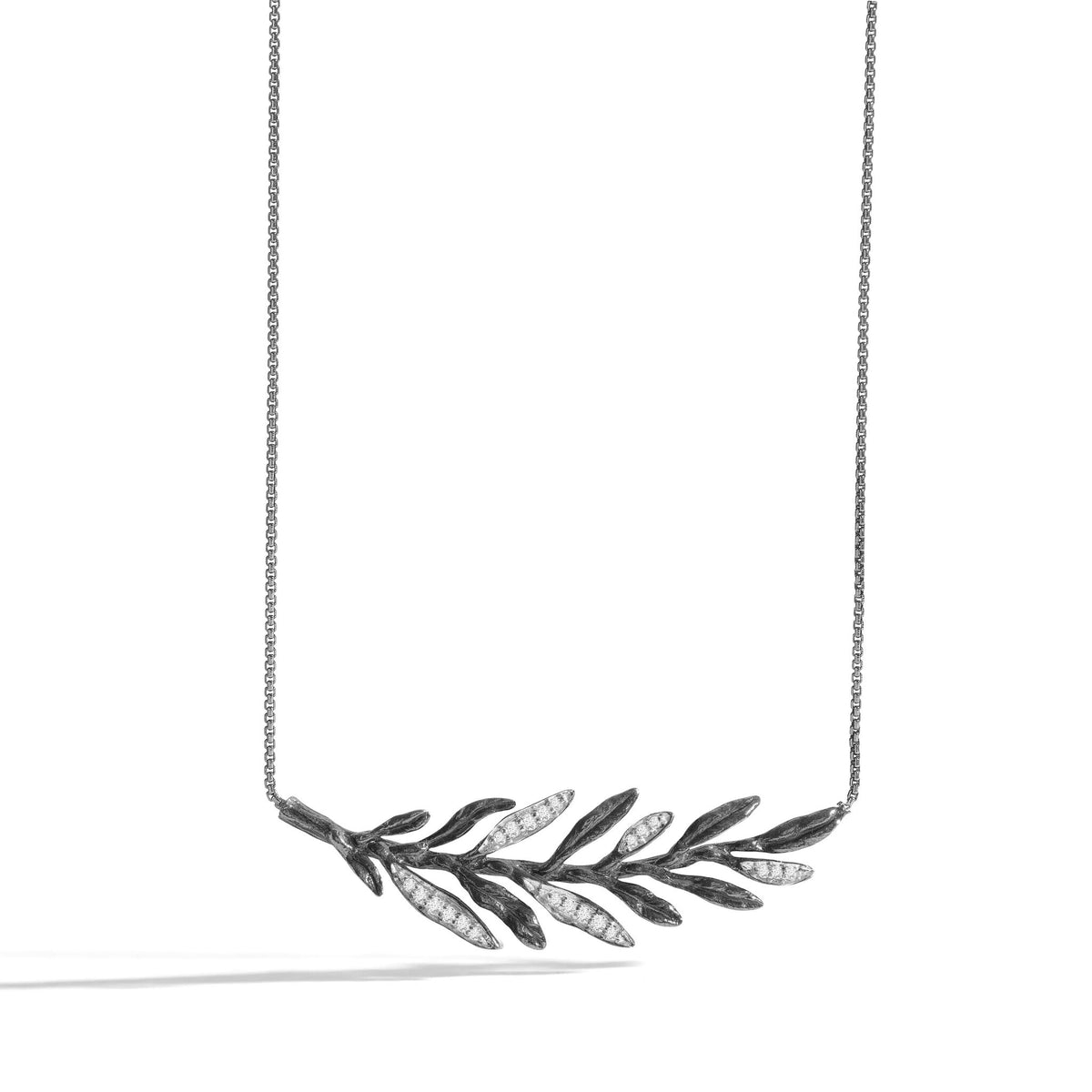 Michael Aram Laurel Leaf Necklace with Diamonds, alternate view
