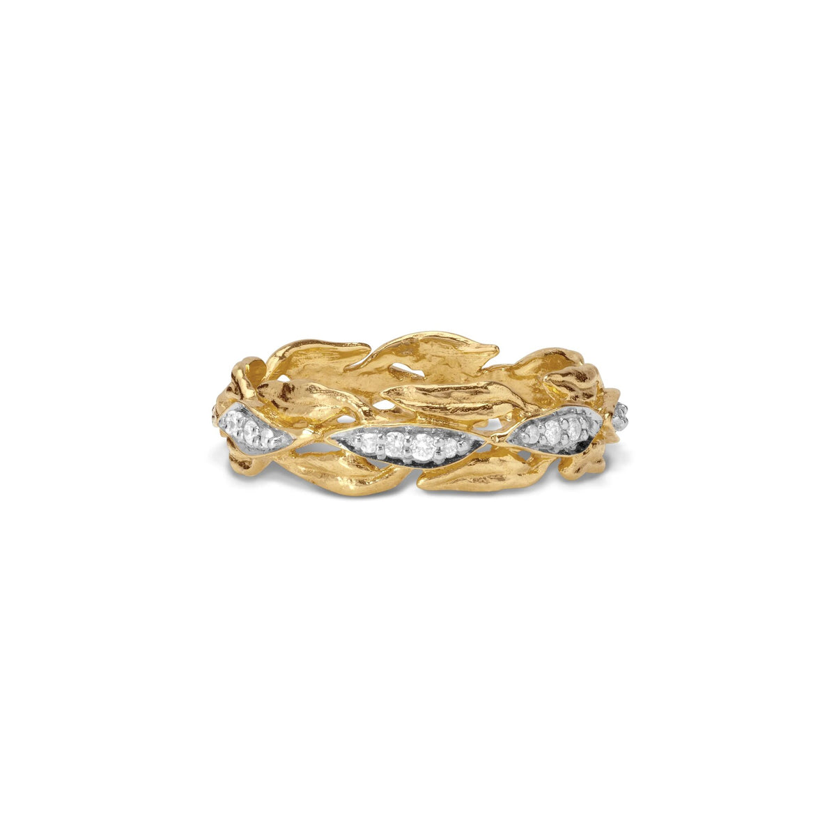 Michael Aram Laurel Ring with Diamonds - Yellow Gold, alternate view