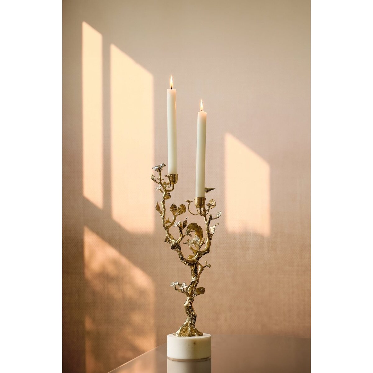 Michael Aram Lovebirds Silver & Gold Candelabra, view 2