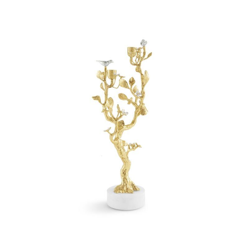 Michael Aram Lovebirds Silver & Gold Candelabra, view 3