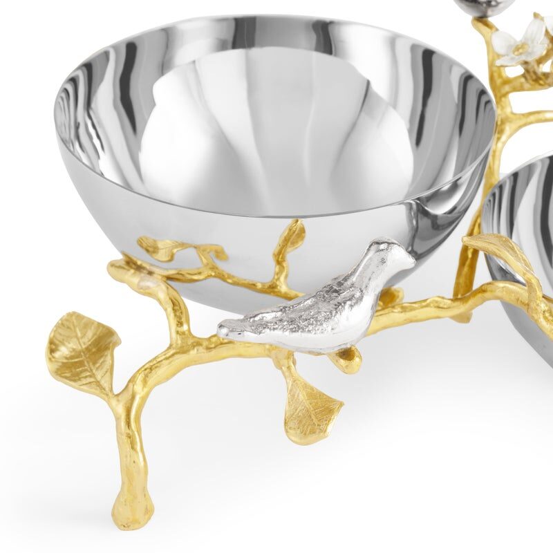 Michael Aram Lovebirds Silver & Gold Double Dish, view 4