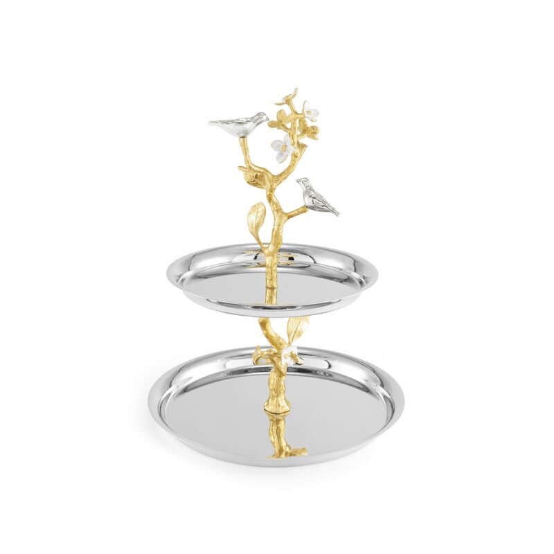 Michael Aram Lovebirds Silver & Gold Etagere, view 3