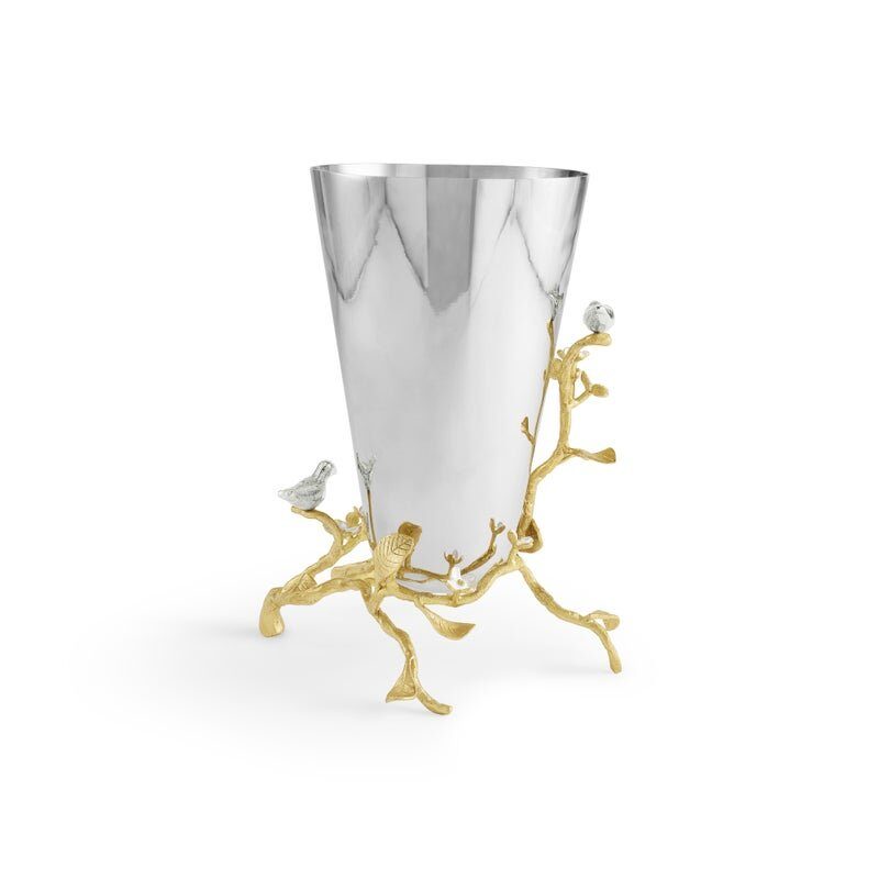 Michael Aram Lovebirds Silver & Gold Medium Vase, view 3
