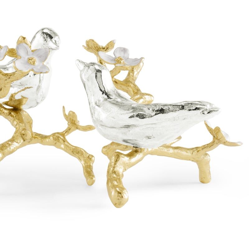 Michael Aram Lovebirds Silver & Gold Pair Decorative Objects, Set of 2, view 4