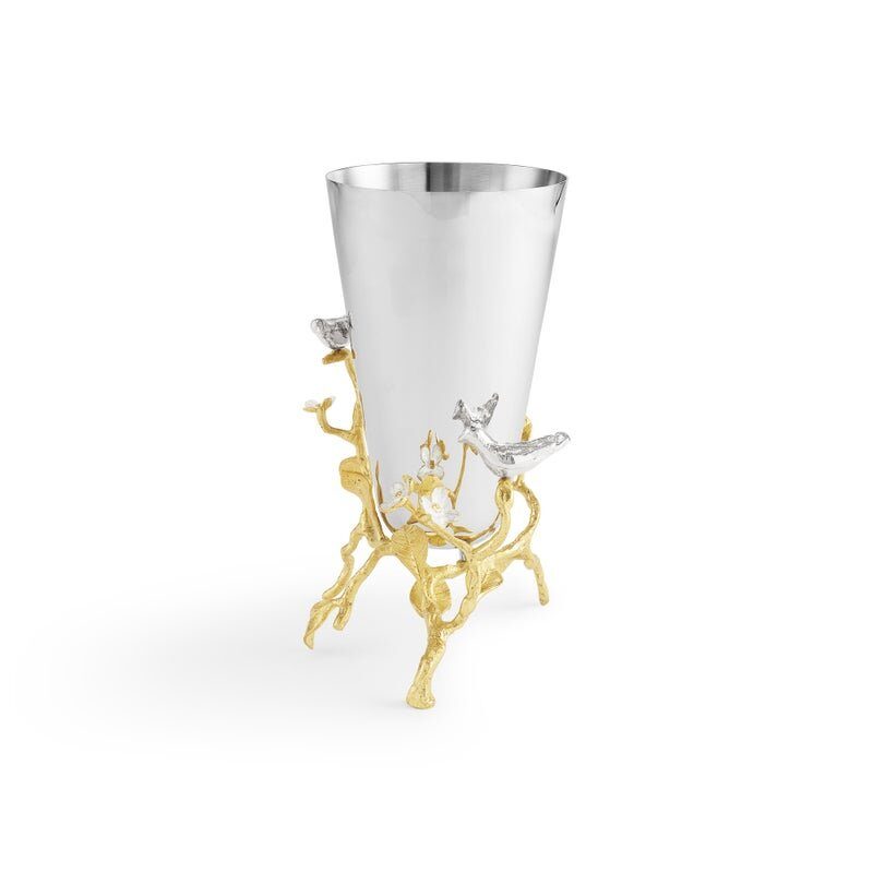 Michael Aram Lovebirds Silver & Gold Small Vase, view 2