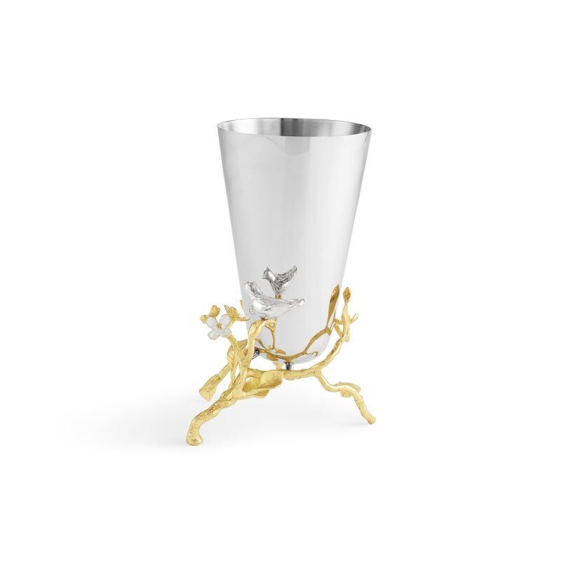 Michael Aram Lovebirds Silver & Gold Small Vase, view 3