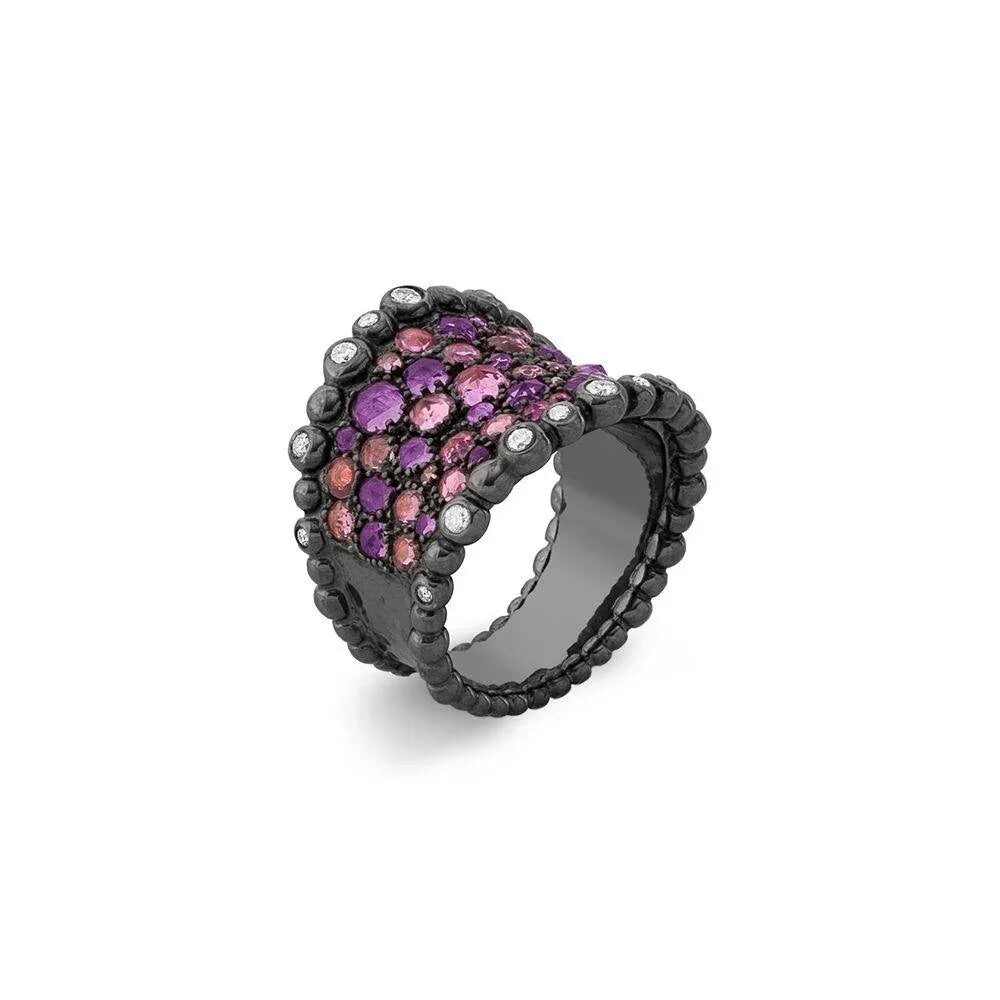 Michael Aram Molten Cuff Ring with Pink Sapphire, Amethyst and, alternate view