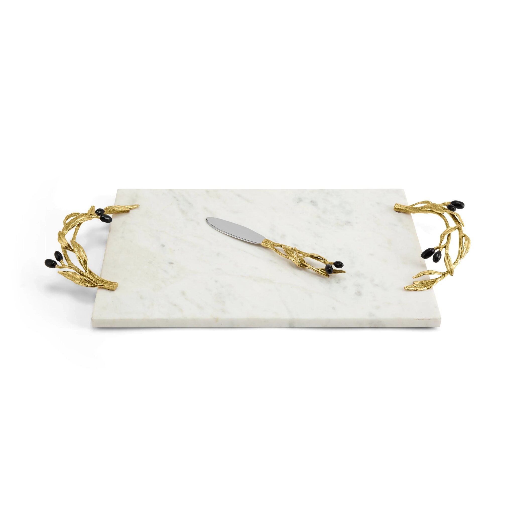 Michael Aram Olive Branch Cheese Board with Knife Cheese Plate
