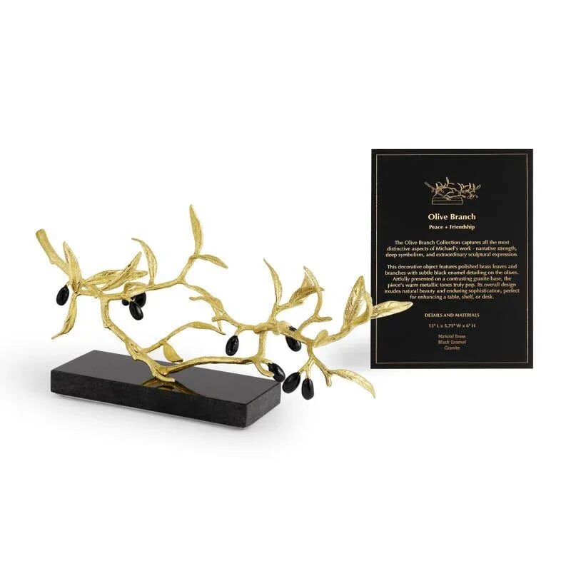 Michael Aram Olive Branch Decorative Object Sculpture, alternate view