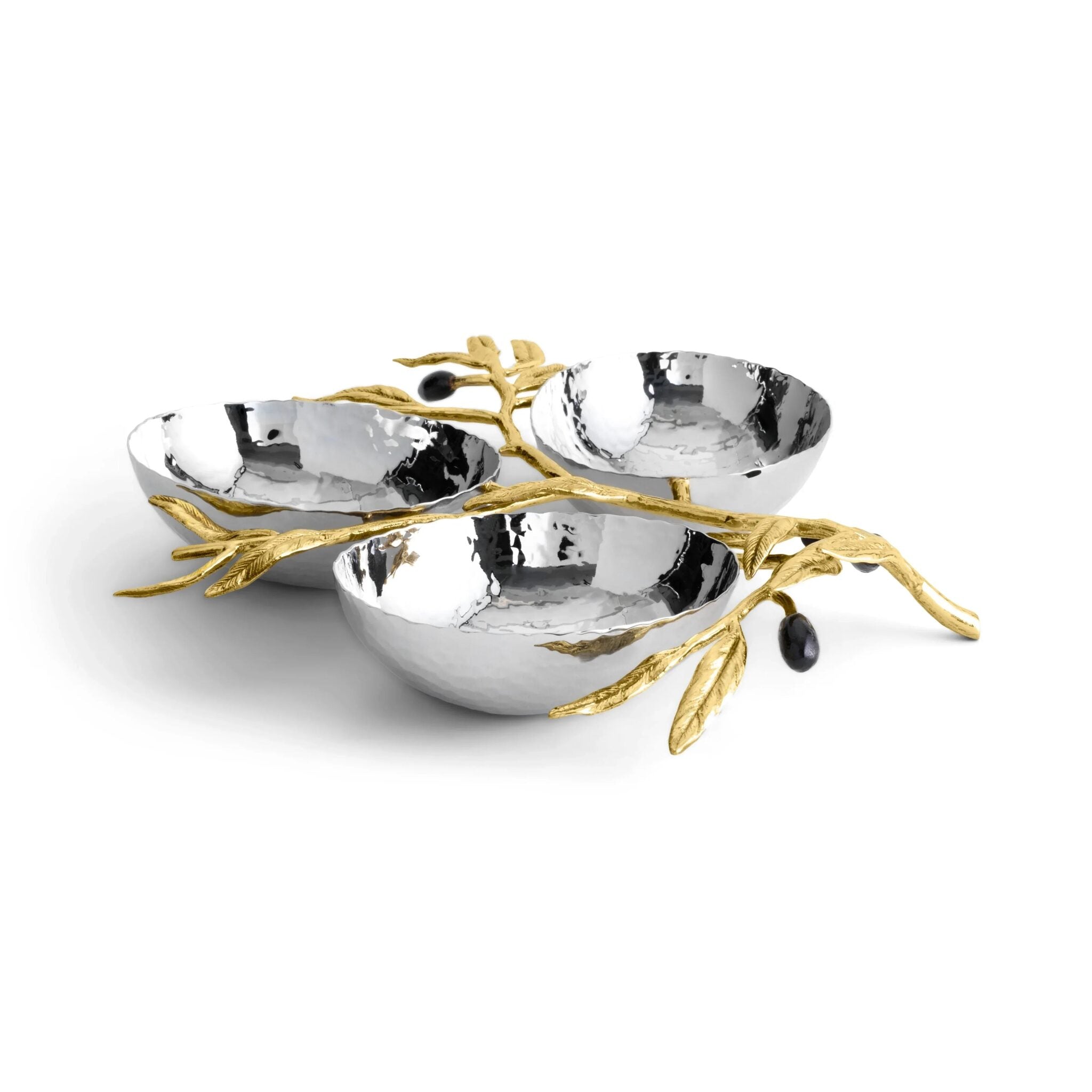 Michael Aram Olive Branch Triple Dish Serving Bowl