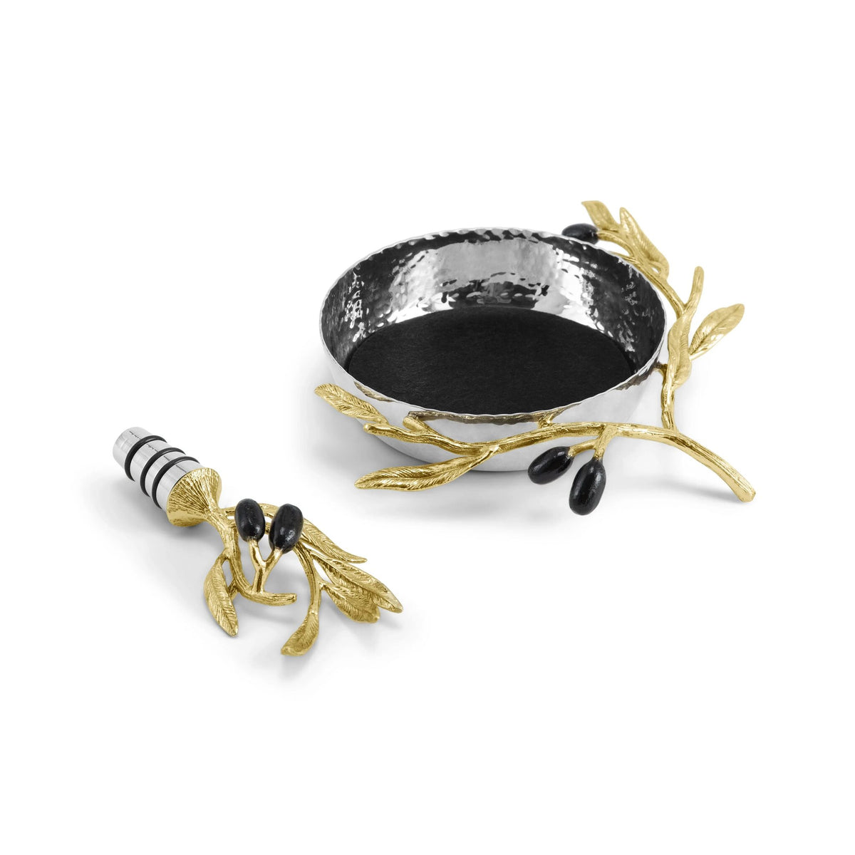 Michael Aram Olive Branch Wine Coaster & Stopper Set Bottle Stoppers & Saver, alternate view