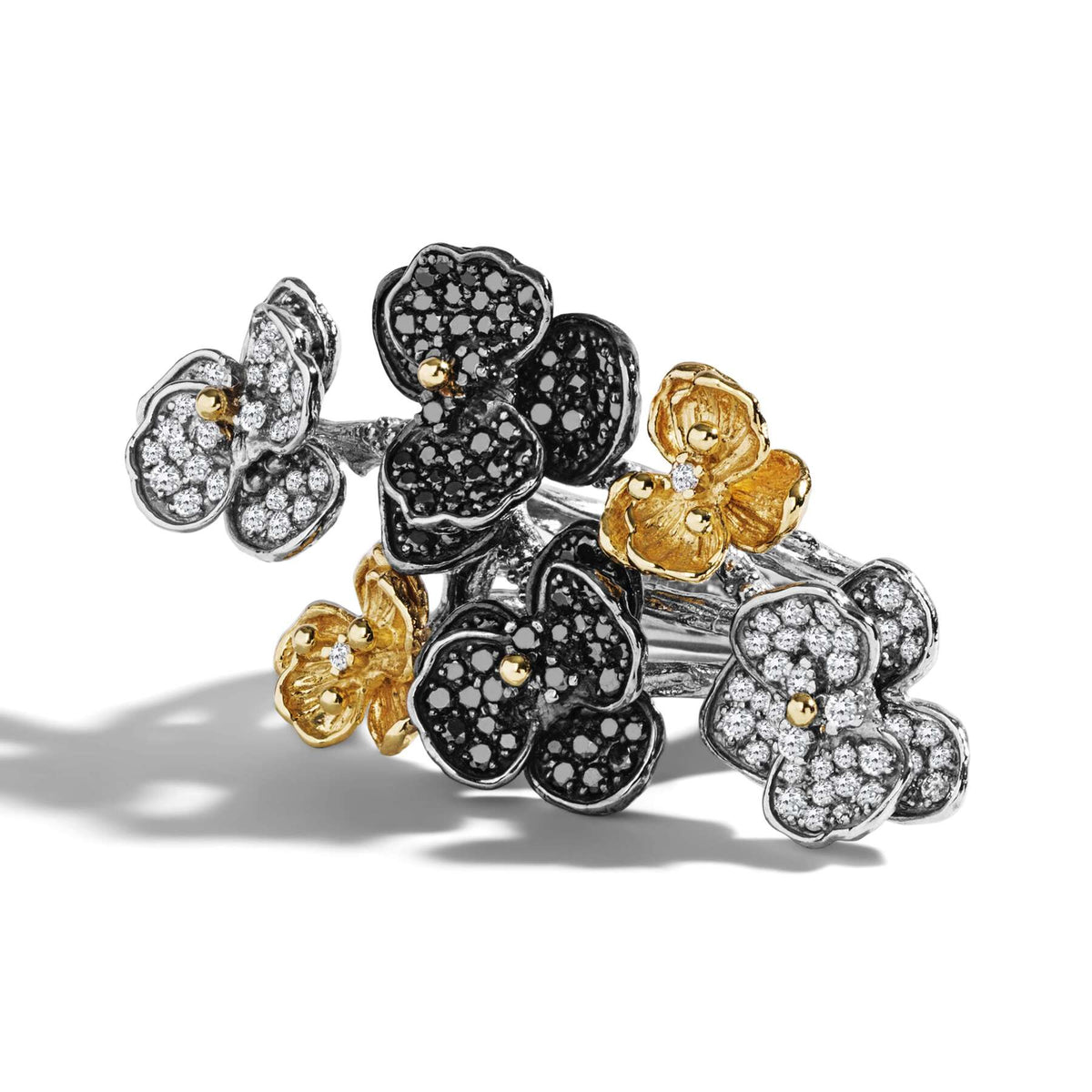 Michael Aram Orchid Cluster Ring with Black & White Diamonds, alternate view