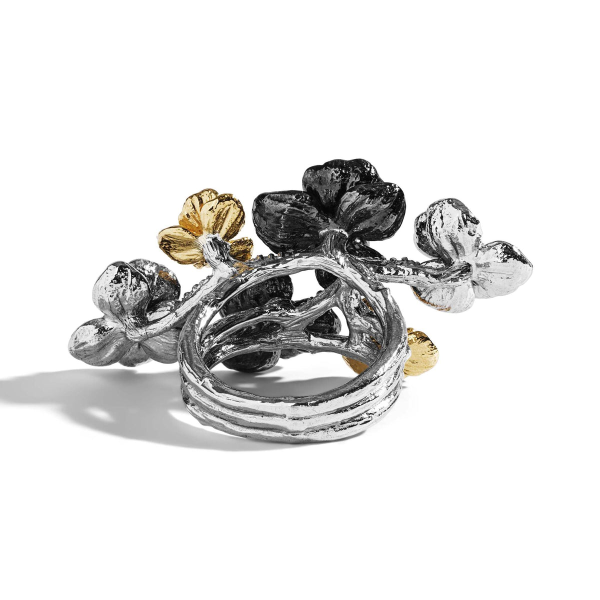 Michael Aram Orchid Cluster Ring with Black & White Diamonds, alternate view