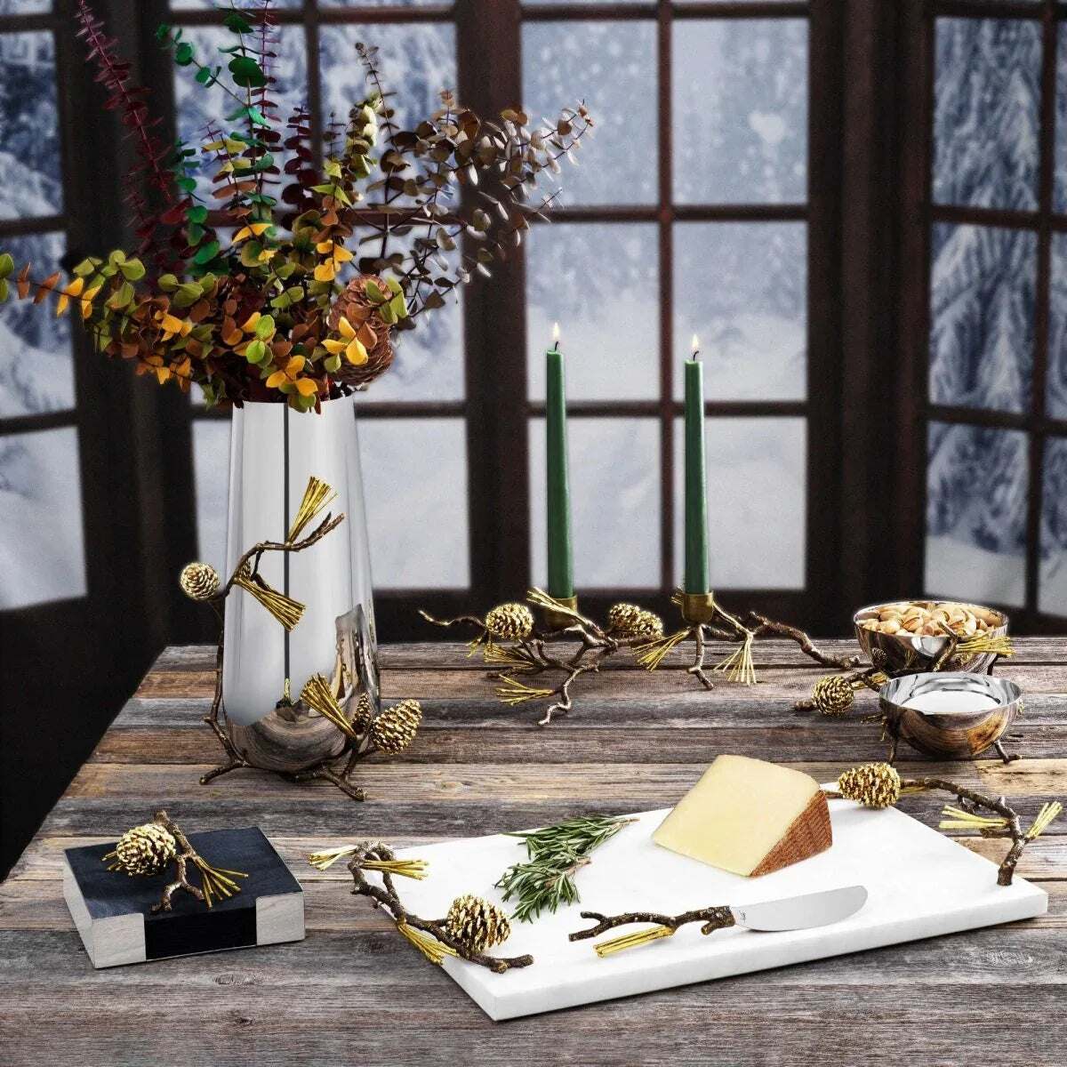 Michael Aram Pine Cone Cheese Board with Knife Cheese Plate, alternate view