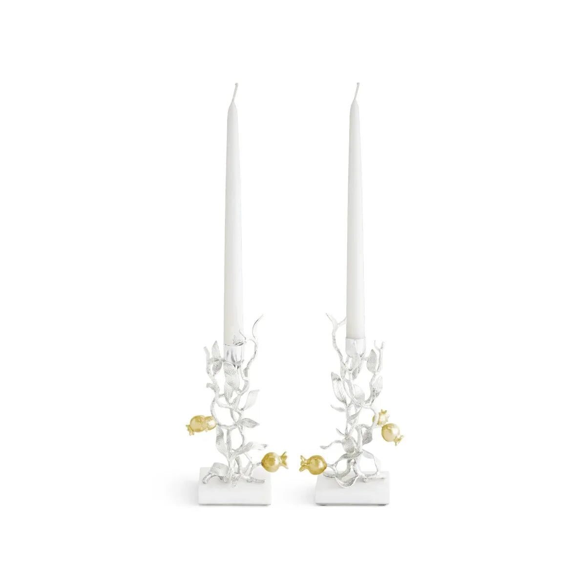 Michael Aram Pomegranate Silver & Gold Candleholders S/2, alternate view