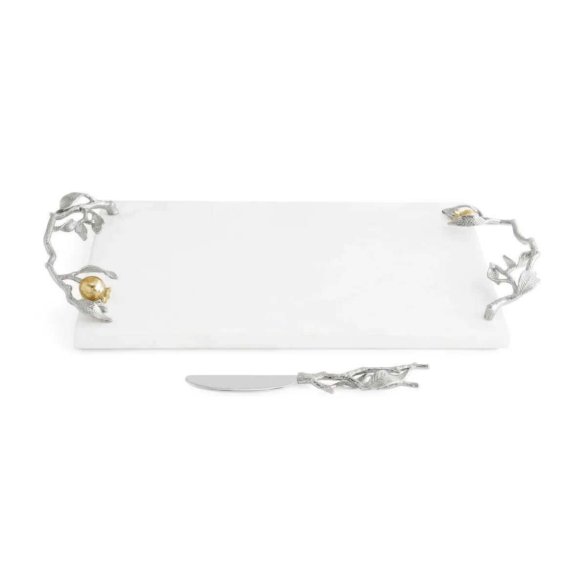 Michael Aram Pomegranate Silver & Gold Cheese Board & Spreader Cheese Plate, alternate view