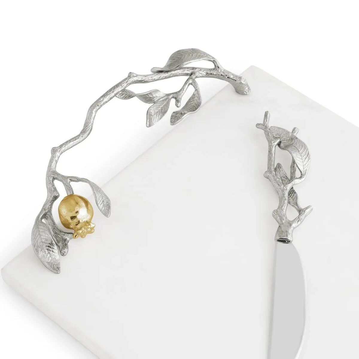 Michael Aram Pomegranate Silver & Gold Cheese Board & Spreader Cheese Plate, alternate view