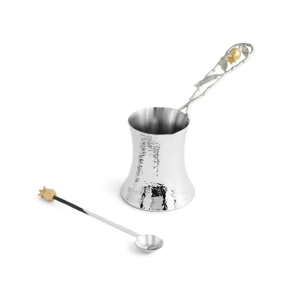 Michael Aram Pomegranate Silver & Gold Coffee Pot W/ Spoon Coffeepot