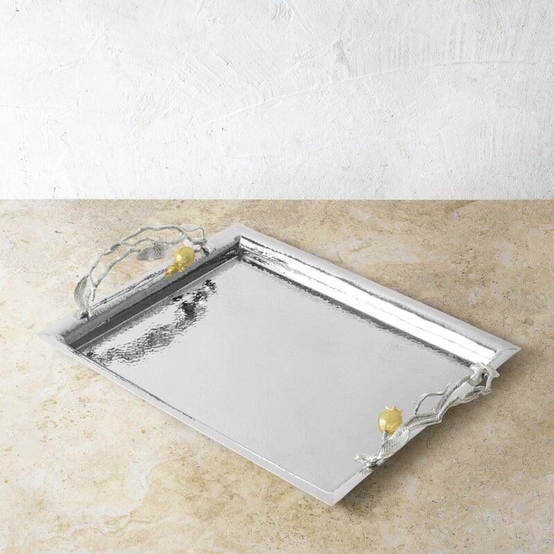 Michael Aram Pomegranate Silver & Gold Serving Tray, alternate view