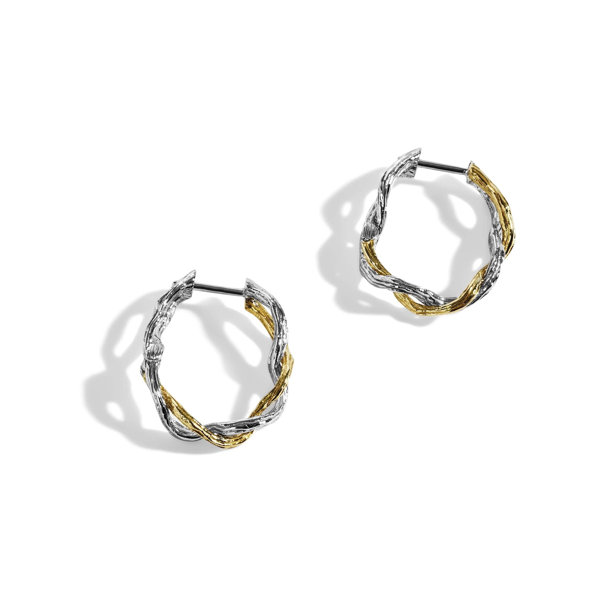 Michael Aram Wisteria 25mm Hoops in Sterling Silver & 18K Women's Fine Earring