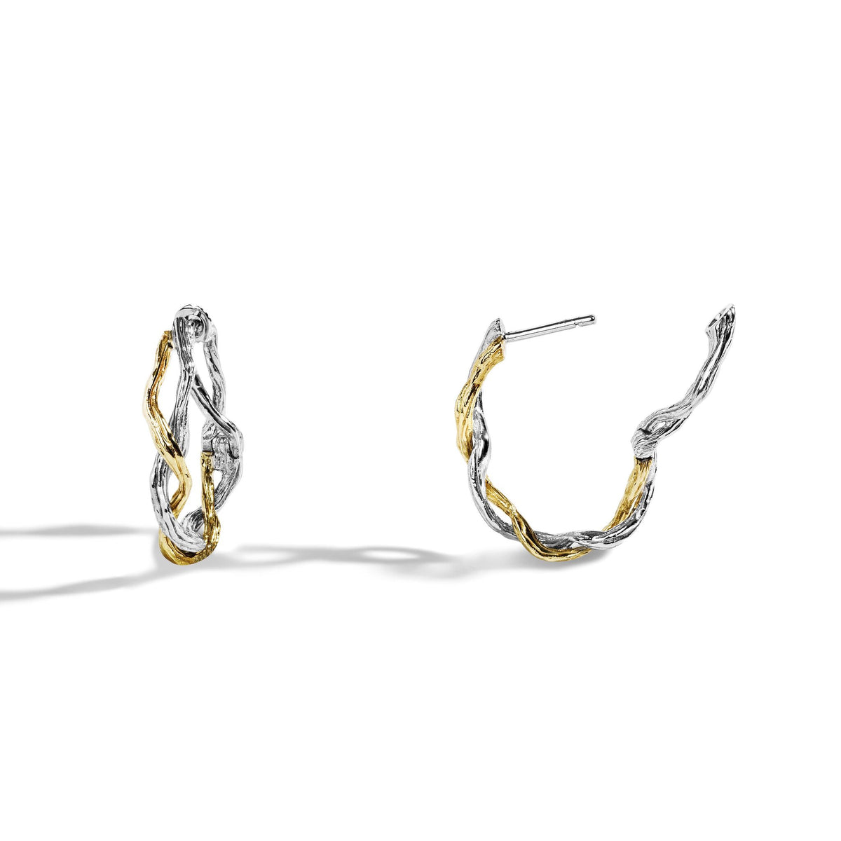 Michael Aram Wisteria 25mm Hoops in Sterling Silver & 18K Women's Fine Earring, alternate view