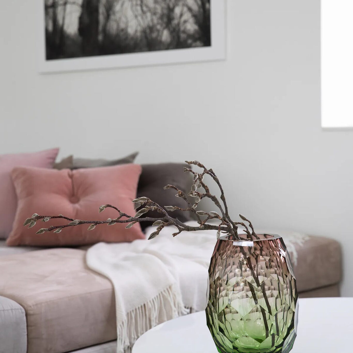 Moser Caorle Vase 30 cm in a styled setting