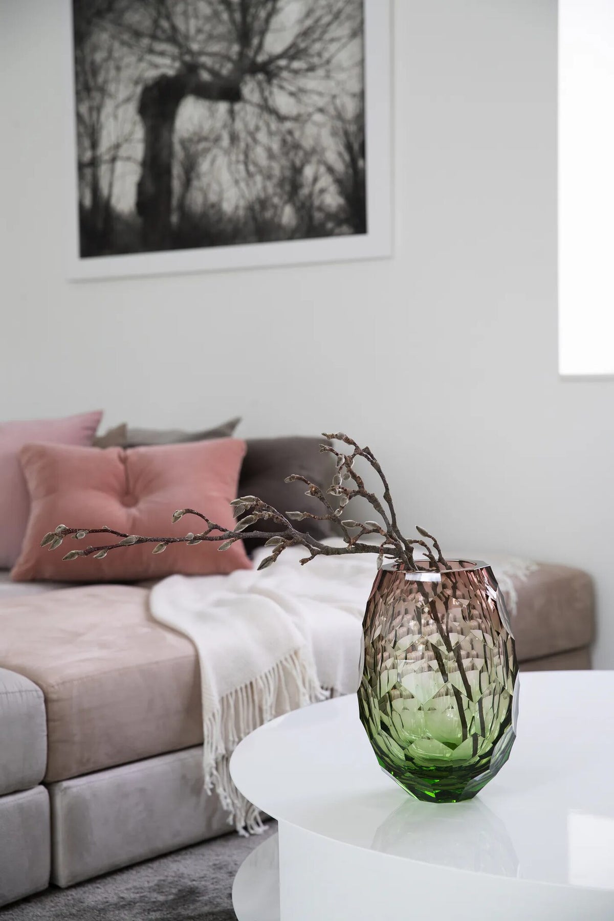 Moser Caorle Vase 30 cm in a styled setting