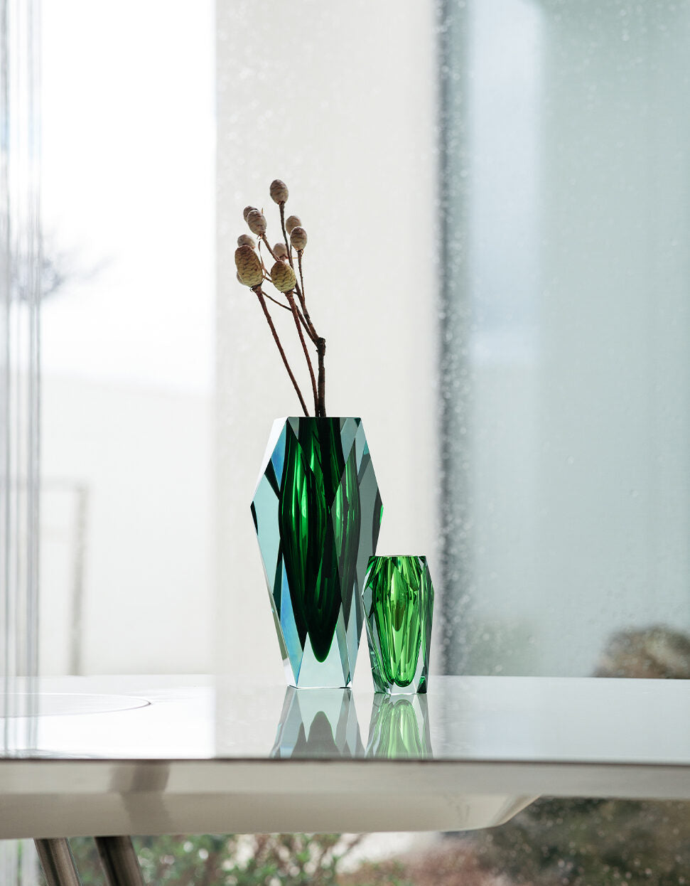 Moser Gema Vase 25.5 cm in a styled setting